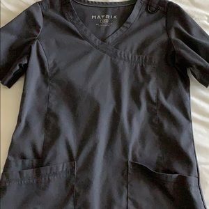 Maevn Matrix Curved Mock Wrap Scrub Top